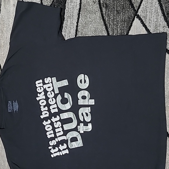 "IT'S NOT BROKEN IT JUST NEEDS DUCT TAPE" BLACK CREW-NECK TEE-SHIRT - Picture 8 of 12